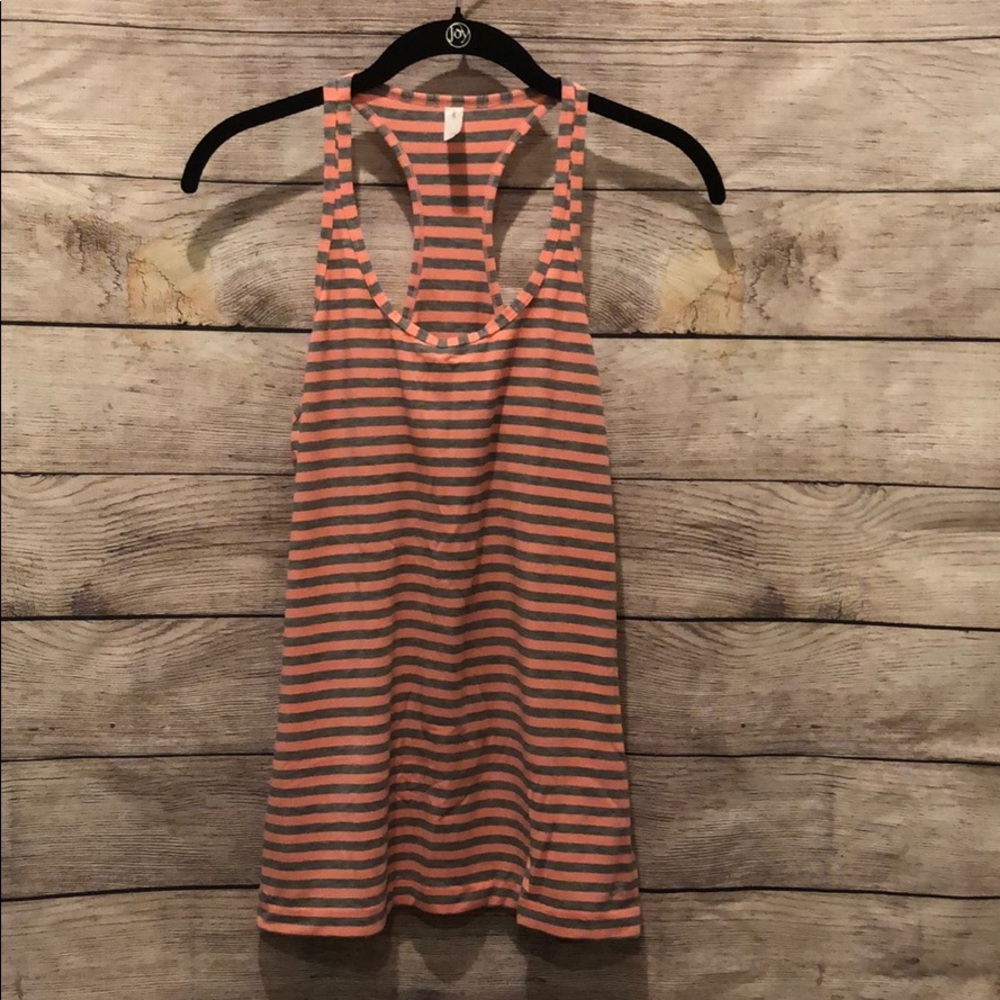GapFit peach and gray stripe racerback tank